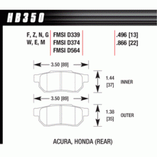 Колодки тормозные HB350R.496 HAWK Street Race