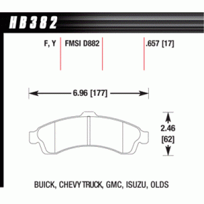 Колодки тормозные HB382F.657 HAWK HPS