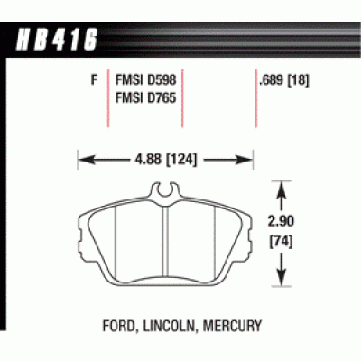 Колодки тормозные HB416F.689 HAWK HPS