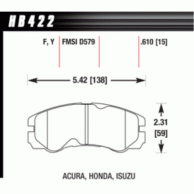 Колодки тормозные HB422Y.610 HAWK LTS