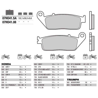 Brembo 07HO41SA колодки тормозные МОТО(FDB664)