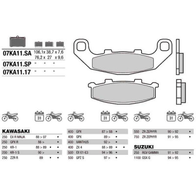 Brembo 07KA1117 колодки тормозные МОТО(FDB508)
