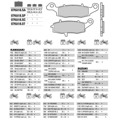 Brembo 07KA18SA колодки тормозные МОТО(FDB2049)