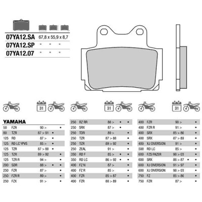 Brembo 07YA12SA колодки тормозные МОТО(FDB386)