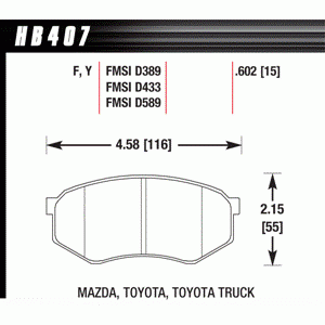 Колодки тормозные HB407Y.602 HAWK LTS