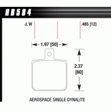 Колодки тормозные HB584J.485 HAWK DR-97 Aerospace Single Dynalite .218 in. Hole 12 mm