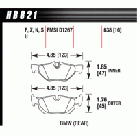 Колодки тормозные HB621N.638 HAWK HP Plus BMW E90/E91/E92 318/320/325/330/E87 130i Rear