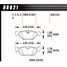 Колодки тормозные HB621N.638 HAWK HP Plus BMW E90/E91/E92 318/320/325/330/E87 130i Rear
