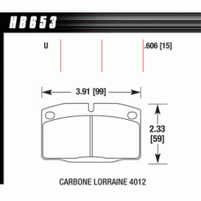 Колодки тормозные HB653U.606 HAWK DTC-70 Corsa A, Kadett 15 mm