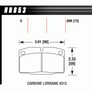 Колодки тормозные HB653U.606 HAWK DTC-70 Corsa A, Kadett 15 mm