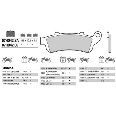 Brembo 07HO4206 колодки тормозные МОТО(FDB2073 и FDB2098)