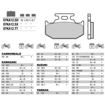 Brembo 07KA12SD колодки тормозные МОТО(FDB659)