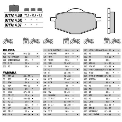 Brembo 07YA1407 колодки тормозные МОТО(FDB383)
