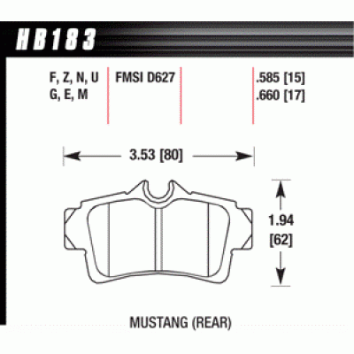 Колодки тормозные HB183R.585 HAWK Street Race