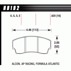 Колодки тормозные HB192E.620 HAWK Blue 9012 Alcon H-Type / AP Racing