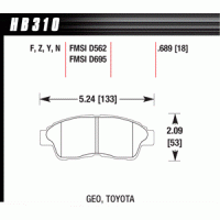 Колодки тормозные HB310Y.689 HAWK LTS передние Toyota