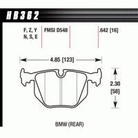 Колодки тормозные HB362Z.642 HAWK PC задние BMW (E31) / M3 3.2 i E40