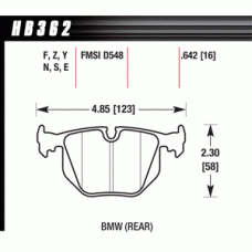 Колодки тормозные HB362Z.642 HAWK PC задние BMW (E31) / M3 3.2 i E40