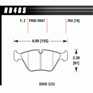 Колодки тормозные HB465F.764 HAWK HPS