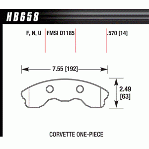 Колодки тормозные HB658R.570 HAWK Street Race