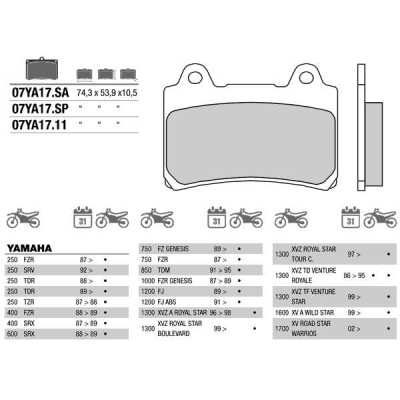 Brembo 07YA1711 колодки тормозные МОТО(FDB449)