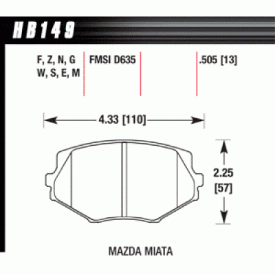 Колодки тормозные HB149R.505 HAWK Street Race