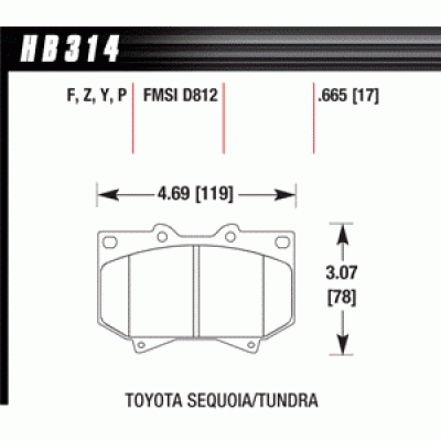 Колодки тормозные HB314P.665 HAWK SuperDuty