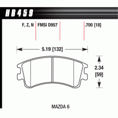 Колодки тормозные HB459N.700 HAWK HP Plus