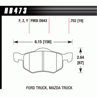 Колодки тормозные HB473Y.752 HAWK LTS