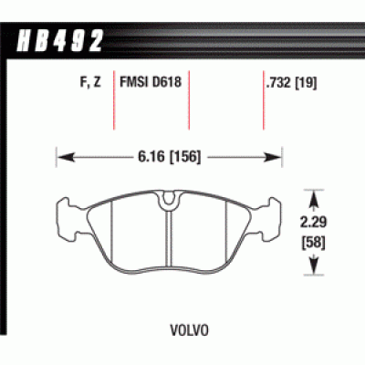 Колодки тормозные HB492Z.732 HAWK Perf. Ceramic