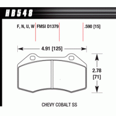 Колодки тормозные HB548G.600 HAWK DTC-60 Renault Clio 15 mm