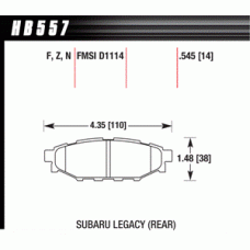 Колодки тормозные HB557R.545 HAWK Street Race задние Subaru BR-Z, Forester SG, SH, Impreza GH, Legac